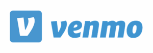 Venmo logo on a blue background.